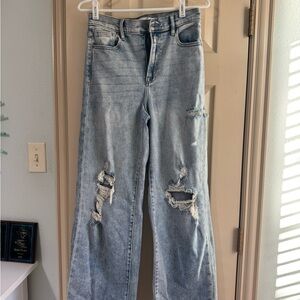 Altar'd State Light Blue Distressed Straight Leg Jeans